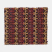  bordeaux gouden damast patroon fleece deken (Voorkant (Horizontaal))