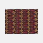 bordeaux gouden damast patroon fleece deken (Voorkant (Horizontaal))