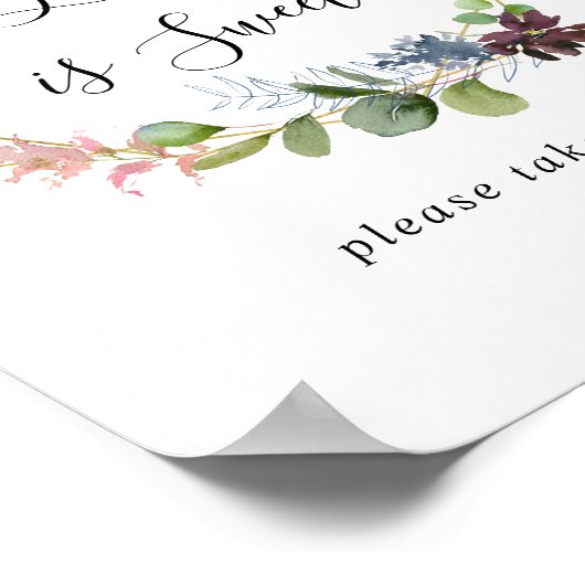 Bordeaux gouden geometrische Love Is Sweet bord Poster (Hoek)