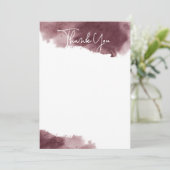 Bordeaux Inktwash Bedankkaart (Staand voorkant)