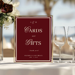 Bordeaux & Ivoor Old Money Kaarten en Cadeaus Bord Poster