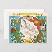 Bordeaux, kaart Frankrijk (Voorkant / Achterkant)