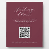 Bordeaux kaartteken met QR Code Plaque Fotoplaat (Voorkant)