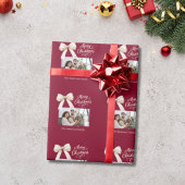 Bordeaux koffiecake lint foto script Kerstmis Cadeaupapier