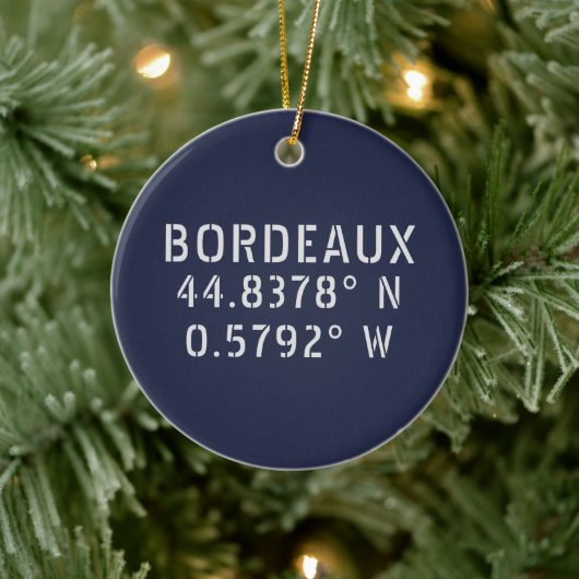 Bordeaux Latitude Longitude  Keramisch Ornament (Boom)