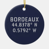Bordeaux Latitude Longitude  Keramisch Ornament (Voorkant)
