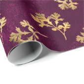 BORDEAUX MET GOUDEN PETERSELIEBLADEREN CADEAUPAPIER (Rol Hoek)