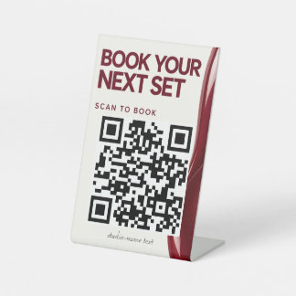 Bordeaux nagelsalon afspraak QR-code toonbankbord Reclamebord Met Voetstuk