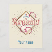 Bordeaux Nouvelle-Aquitaine France Retro Wine Feestdagenkaart (Voorkant)