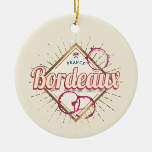 Bordeaux Nouvelle-Aquitaine France Retro Wine Keramisch Ornament