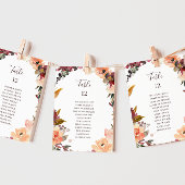 Bordeaux Oranje Bloemstuk Tafelnummer Zitplaatskaa