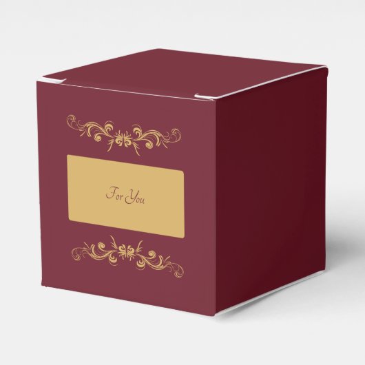 Bordeaux Personalized Favor Box Bedankdoosjes (Voorkant Zijde)