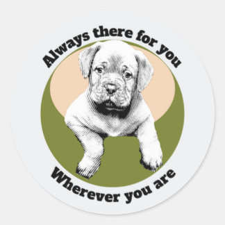 Bordeaux puppy-pug ronde sticker