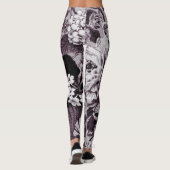 Bordeaux Red  Floral Toile No.1 Leggings (Achterkant)