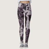 Bordeaux Red  Floral Toile No.1 Leggings (Voorkant)