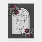 Bordeaux Red Roses Shadowy Grey Floral Mariage (Recto)