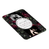 Bordeaux Red Roses Shadowy Grey Floral Opslagdatum Magneet (Rechterzijde)