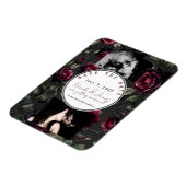 Bordeaux Red Roses Shadowy Grey Floral Opslagdatum Magneet (Linkerzijde)