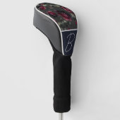 Bordeaux rode rozen schimmige grijze bloemenbruilo golfheadcover (Schuin)