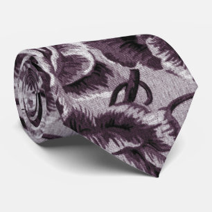 Bordeaux Rood Vintage Bloemendoekstof Stropdas