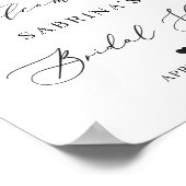 Bordeaux Rood Witte Roos Bloemrijke Bruidsaunaaide Poster (Hoek)