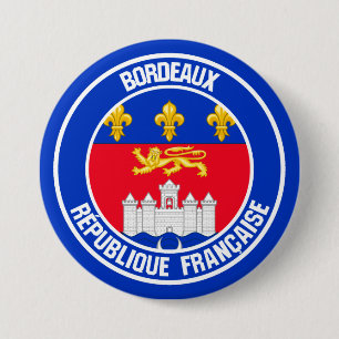 Bordeaux Round Emblem Ronde Button 7,6 Cm