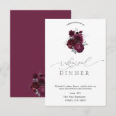 Bordeaux Rozen repetitie diner Kaart (Voorkant / Achterkant)