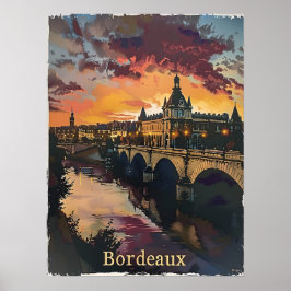 Bordeaux schemering: Zonsondergang symfonie Paarse Poster