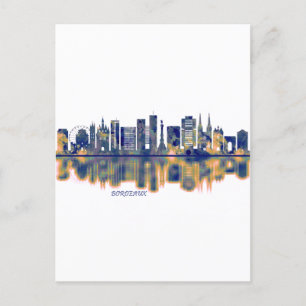 Bordeaux Skyline Feestdagenkaart