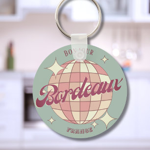 Bordeaux Stad Frankrijk cadeau accessoire blauwgro Sleutelhanger