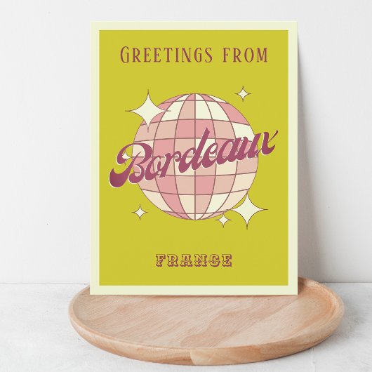 Bordeaux Stad Frankrijk Retro groen Briefkaart