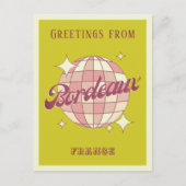 Bordeaux Stad Frankrijk Retro groen Briefkaart (Voorkant)
