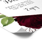 Bordeaux stoffig blauwe mimosa bar bord poster (Hoek)