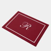 Bordeauxrode Elegante Script Monogram Deurmat (Schuin)