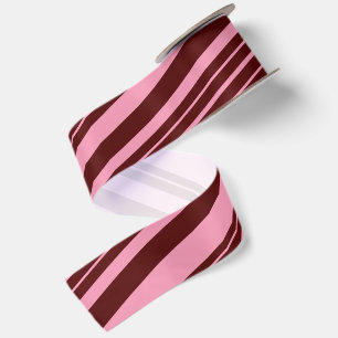 Bordeauxrood en roze strepenpatroon ontwerp lint
