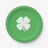 Borden met bladerpapier met witte klaver papieren bordje (Voorkant)