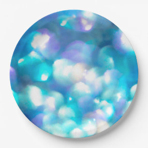 Borden met blauw lichtpapier papieren bordje