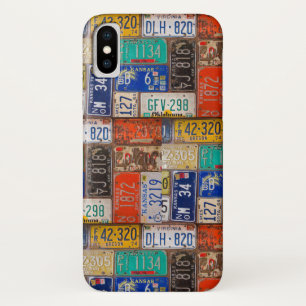 borden met een retrorustylicentie iPhone x hoesje
