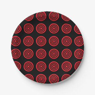 Borden met rood Bullseye Black Paper Papieren Bordje