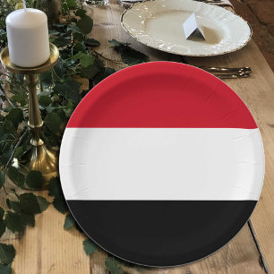 Borden onder Jemenitische vlag, feest, sport, Jeme Papieren Bordje