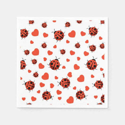 Borden rood ladybug-papier servet (Voorkant)
