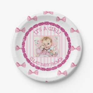 Borden roze voor aangepast Baby shower Papieren Bordje