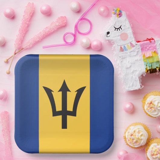 Borden van Barbados-vlagpapier Papieren Bordje (Feest)