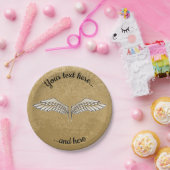 Borden van beige wings-papier papieren bordje (Feest)