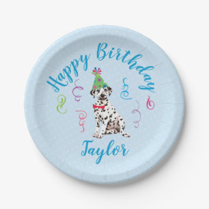 Borden van Birthday Party Dalmatian Paper Papieren Bordje