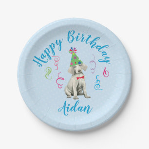 Borden van Birthday Party Weimaranar Paper Papieren Bordje