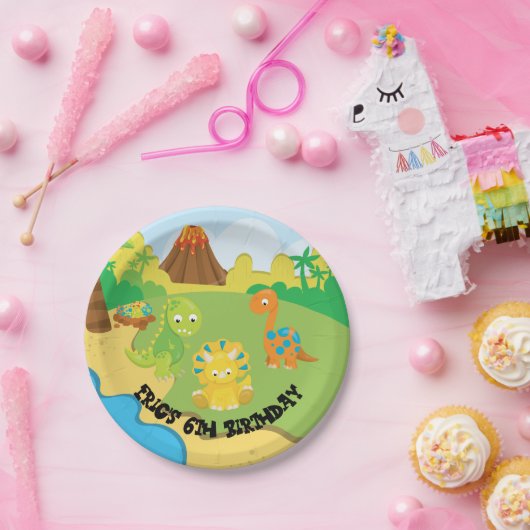 Borden van de Dinosaur-partij Papieren Bordje (Feest)