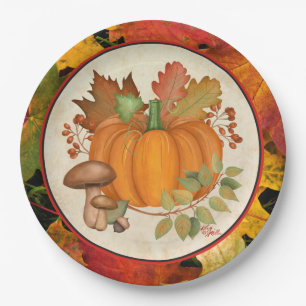 Borden van de Thanksgiving Pumpkin Party Papieren Bordje