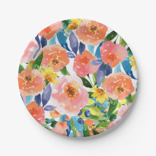 Borden van de Voorjaarspartij van Floral Papieren Bordje