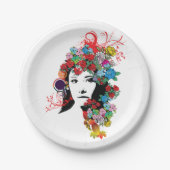 Borden van Floral Girl Paper Papieren Bordje (Voorkant)